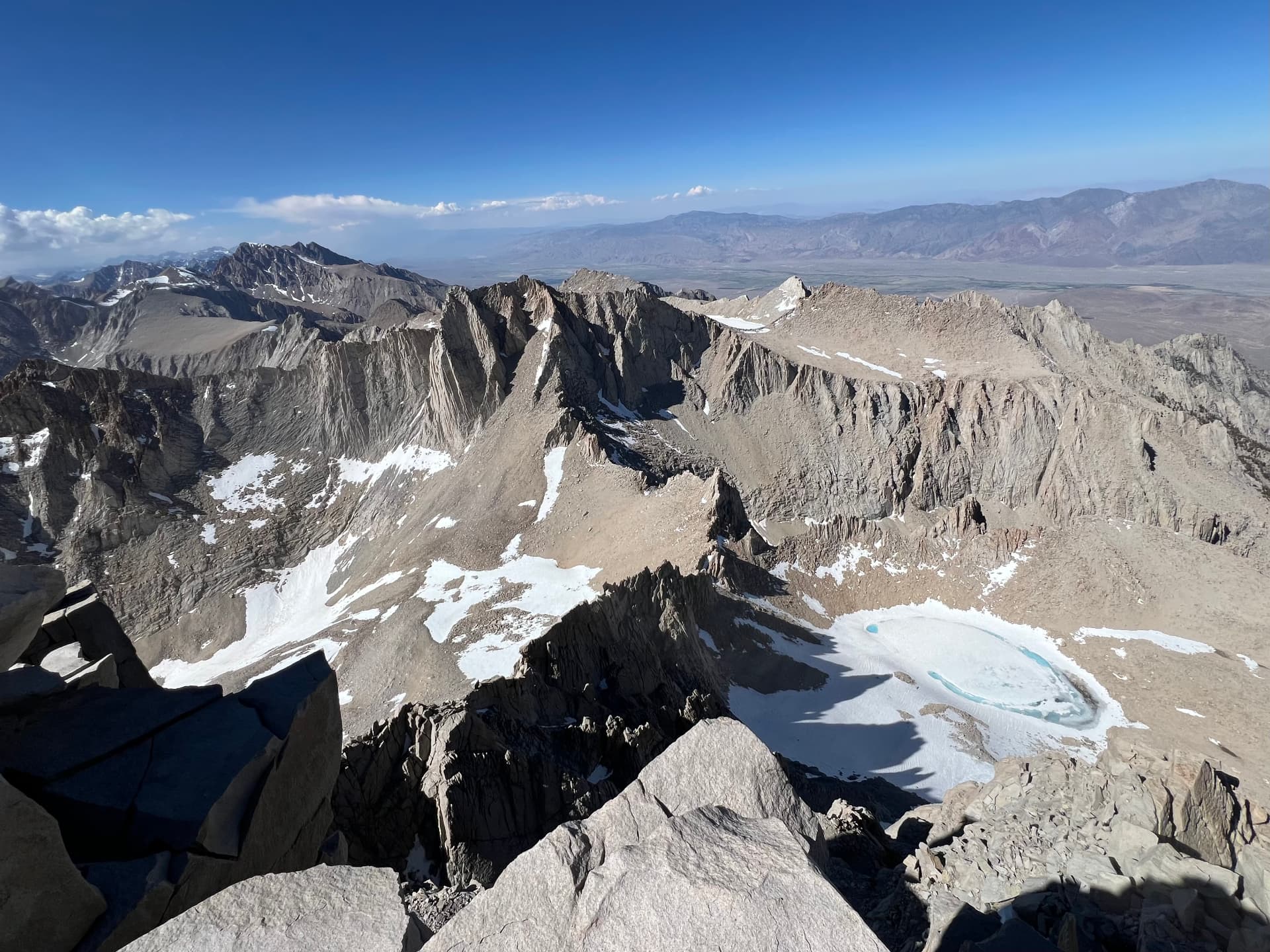 Sweeping view of the Sierra crest from the summit of Mount Whitney